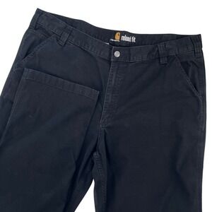 Carhartt Work Pants Mens 40x30 Black Relaxed Fit Canvas Utility Construction